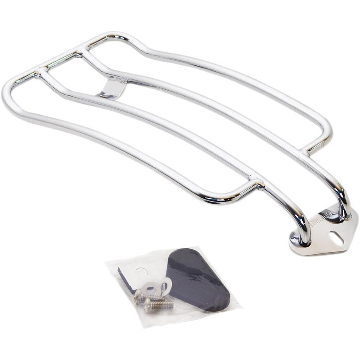 Motherwell 6 Inch Luggage Rack In Chrome Black Finish For Softail 2011