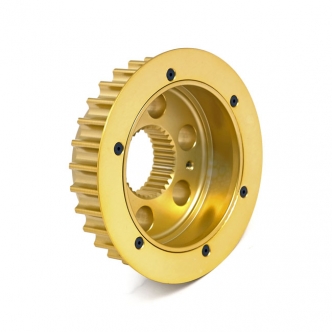 Doss Offset Transmission Pulley 29 Tooth 0.75 Inch (19mm) Offset in Aluminium Gold Anodized Finish For 2004-2017 XL883/1200 Models (ARM467515)