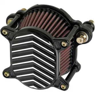 Joker Machine Omega Air Cleaner V-Fin In Black & Silver Finish For Harley Davidson 2007-2020 Sportster Models (Excl. XR1200 Models) (10-246-2)