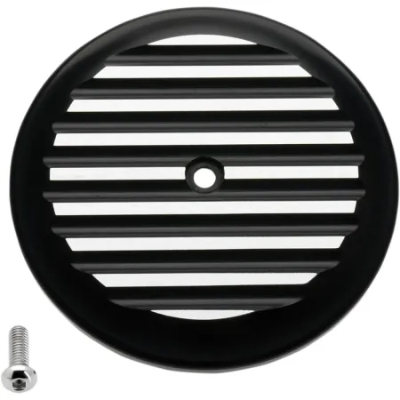 Joker Machine VT Air Intake Cover Finned In Black & Silver Finish For Harley Davidson Softail, Dyna & Touring Models (02-220-2)