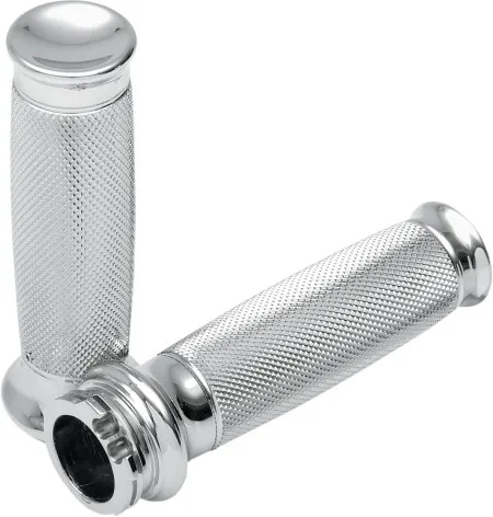 Todds Cycles Vice With Knurl Grips In Chrome Finish For 1974-2022 Harley Davidson Single And Dual Throttle Cable Models (VGK-1)