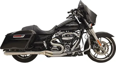 Bassani Road Rage III Stainless 2 Into 1 Long 4 Inch Megaphone Exhaust System For 2017-2024 Touring Models (1F21SS)