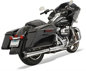 Bassani Crossover Eliminator With 4 Inch Megaphone Muffler In Chrome Finish For Harley Davidson 2017-2024 Touring Models (1F17R)