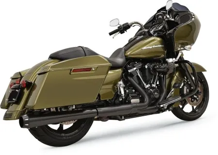 Bassani Crossover Eliminator With 4 Inch Megaphone Muffler In Black Finish For 2017-2024 Touring Models (1F17RB)