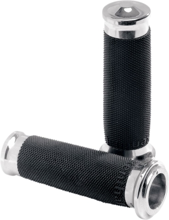 Performance Machine Contour Renthal Wrapped Grips in Chrome Finish For 2008-2023 Harley Davidson Electronic Throttle Models (0063-2020-CH)