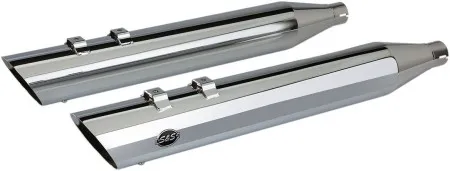 S&S Cycles 4 Inch Touring Slip-On Mufflers In Chrome For 2017-2024 Touring Models (550-0695)