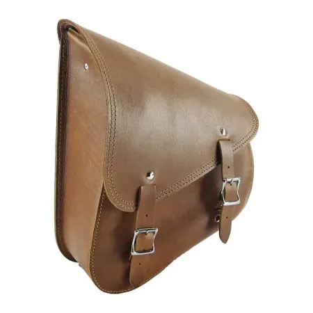 Long Ride Leather Swingarm Bag Including Mounting Straps, Left Side in Brown Finish For 1984-2017 Softail Models (CUS275R)