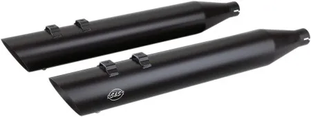 S&S Cycles 4 Inch Touring Slip-On Mufflers In Black For 2017-2024 Touring Models (550-0696)