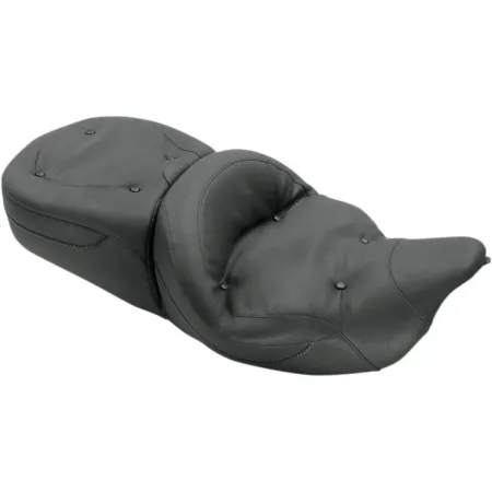 Mustang Seat Regal Super Vinyl 2-Up Pillow Top Plain 19 Inch Front Width x 14 Inch Rear Width in Black For 2008-2025 Touring Models (excl. 23-25 VVT Models) (79539)