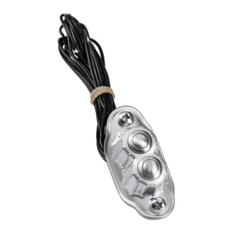 Kustom Tech 2 Buttons Deluxe Line Switch Housing In Satin Chrome (20-176)