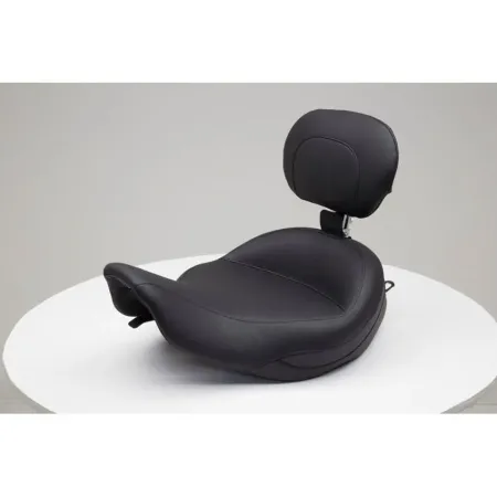 Mustang Seat Super Vinyl Solo Plain 17 Inch Front Width in Black For 1999-2007 FLHR/FLHX And 2000-2005 FLHT/FLHR/FLTR/FLHX CVO Models (79457)