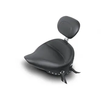 Mustang Wide Seat Naugahyde Solo Plain Conchos Studded 17.5 Inch Front Width For 2008-2015 FLSTC, 2000-2007 FLSTS/C Models (79485)