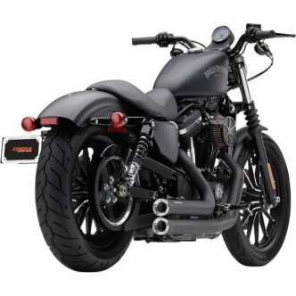 Cobra Speedster Exhaust In Black With Powerport And Race Pro Tips For Harley Davidson 2006-2011 Dyna Motorcycles (6789B)