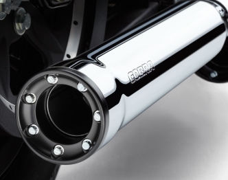 Cobra 3 Inch Slip On Mufflers In Chrome With Race Pro Tips For Harley Davidson 2008-2016 FXDF, 2010-2016 FXDWG and 2016 FXDLS Motorcycles (6056)