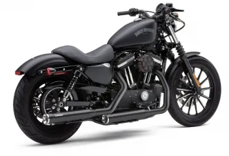 Cobra 3 Inch Slip On Mufflers in Black With Race Pro Tips For Harley Davidson 2014-2022 Sportster Motorcycles (6081RB)