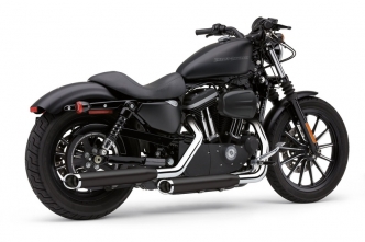 Cobra 3 Inch Slip On Mufflers In Black Finish For Harley Davidson 2004-2013 Sportster Motorcycles (6030RB)