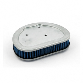 Doss Blue Lightning Air Filter Element With 4 Layers Of Ribbed Pre-Oiled Cotton Filtering Media, Maximum Air Flow For 1999-2015 Softail, 1999-2007 Dyna, 2002-2007 Touring With Delphi Injection Models (ARM050065)
