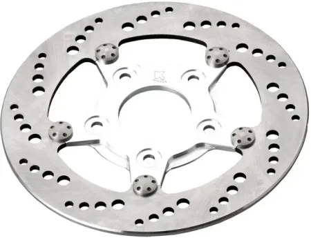 Kustom Tech 8.5in Front Left Rotor Drilled Brake Disc/Rotor Up Until 1999 Harley-Davidson, Custom and Chopper Motorcycle (16-013)