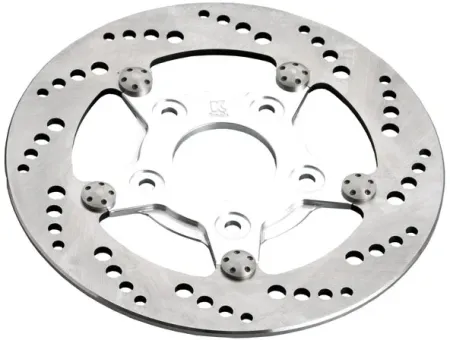 Kustom Tech 8.5in Rear Right Rotor Drilled Brake Disc/Rotor Up Until 1999 Harley-Davidson, Custom and Chopper Motorcycle (16-020)