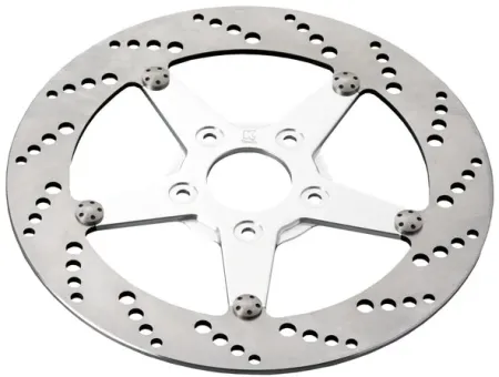 Kustom Tech 11.5 Inch Rear Right Rotor Drilled Brake Disc/Rotor Up Until 1999 Harley-Davidson, Custom and Chopper Motorcycle (16-024)