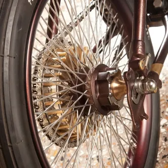 Kustom Tech Hydraulic Brake Drum in Chrome With Brass Fins (03-050)
