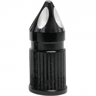 Avon Valve Stem Cap in Black & Chrome Finish Spike Style (SVC-308-ANO-SPK)