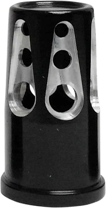 Avon Valve Stem Cap in Black & Chrome Finish Gatlin Style (SVC-310-ANO-GAT)