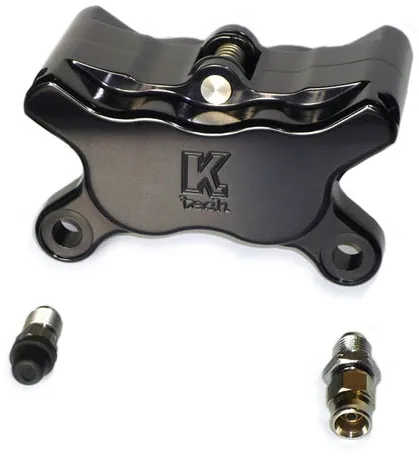 Kustom Tech 4 Piston Caliper In Black For Harley-Davidson, Chopper and Custom Motorcycles (03-031)