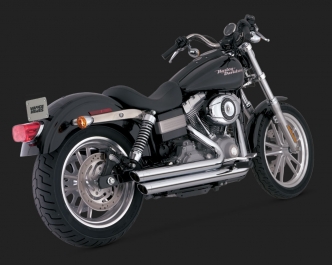 Vance & Hines Big Shots Staggered In Chrome For Harley Davidson 2006-2017 Dyna Motorcycles (17938)