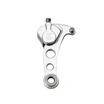 Kustom Tech 2 Piston Caliper And Bracket For Custom Bike With Springer Fork In Polished For Left Side 3/4 Inch Axle (03-105)