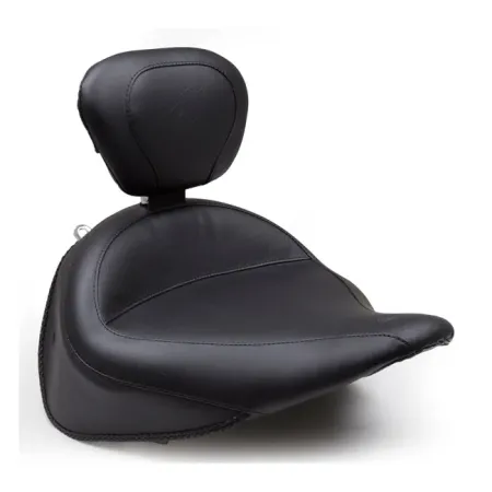 Mustang Vintage Wide Solo Seat With Driver Backrest 16.5 Inch Wide Use With Standard Deluxe Rack For 2005-2017 FLSTN Models (79914)