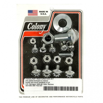 Colony Headlamp Mount Kit OEM Reproduction Hardware in Zinc Finish For 1935-1948 All Springer Models (ARM328929)