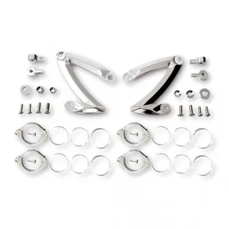 Doss Headlamp Bracket Z-Style Aluminium in Chrome Finish For 38-41mm Fork Tubes (220-6805)