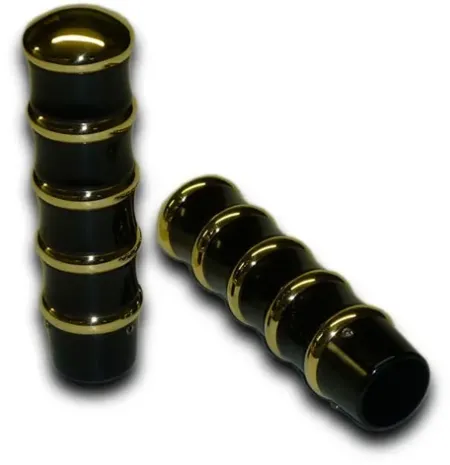 Kustom Tech Vintage Grips in Black and Brass For Internal Throttle (06-032)