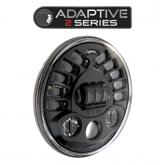 J.W. Speaker 8790 LED Adaptive 2 Series Headlight With Black Bezel 7 Inch (18cm) Without Mounting Ring (0555011)