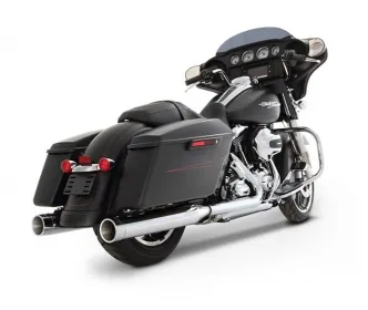 Rinehart Racing 4 Inch Slip-Ons In Chrome Finish With Chrome End Caps For Harley Davidson 1995-2016 Touring Motorcycles (500-0102C)