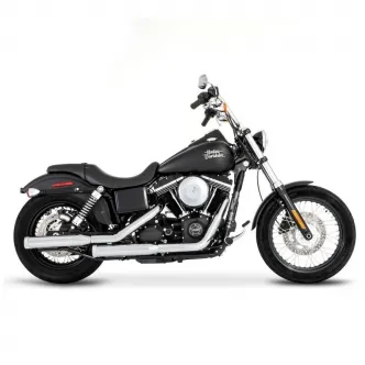 Rinehart Racing 3 Inch Slip-Ons In Chrome Finish With Chrome Straight End Caps For Harley Davidson 2007-2017 Softail Motorcycles (500-0200C)