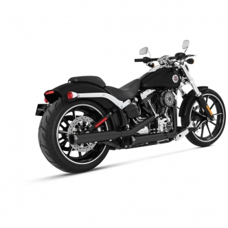 Rinehart Racing 3 Inch Slip-Ons In Black Finish With Black Straight End Caps For Harley Davidson 2007-2017 Softail Motorcycles (500-0205) 
