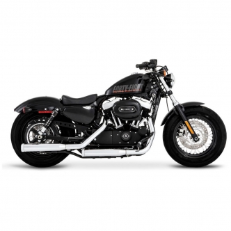 Rinehart Racing 3 Inch Slip-Ons In Chrome With Chrome Straight End Caps For Harley Davidson 2014-2020 Sportster Motorcycles (500-0400C)