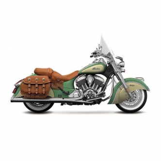 Rinehart Racing 4 Inch Touring Slip-Ons In Chrome With Chrome End Caps For 2014-2019 Indian Chieftain & Roadmaster Motorcycles (500-0502C)