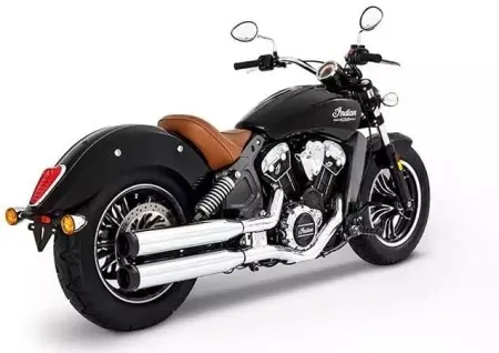 Rinehart Racing 3.5 Inch Slip-Ons In Chrome With Black End Caps For 2015-2019 Indian Scout Motorcycles (500-0504)