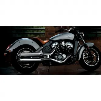 Rinehart Racing 3.5 Inch Slip-Ons In Chrome With Chrome End Caps For 2015-2022 Indian Scout Motorcycles (500-0504C)
