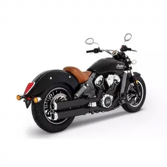 Rinehart Racing 3.5 Inch Slip-Ons In Black With Chrome End Caps For 2015-2024 Indian Scout Motorcycles (500-0505C)