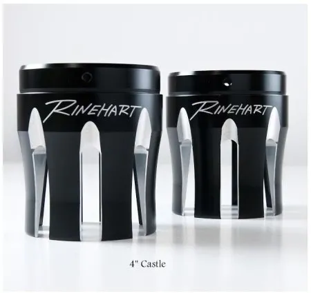 Rinehart Racing 4 Inch Castle End Caps In Black Finish (Pair) (900-0110)