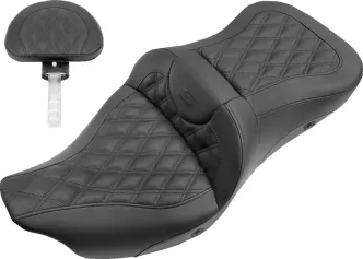 Saddlemen Roadsofa-LS Extended Reach With Drivers Backrest, Heated For 2008-2023 Harley Davidson FLHR, FLHT, FLHX & FLTR Touring Models (808-07B-184BRHC)