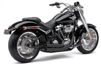 Cobra Speedster 909 Exhaust System in Black Finish With Full-Length Heat Shields For 2018-2024 FLFB/S Softail Fat Boy, FXBR/S Softail Breakout Models (6715B)