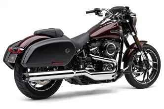 Cobra Dual Cut 4 Inch Slip-On in Chrome Finish With A Machined Aluminium Dual Cut Tip For 2018-2024 FLSB Softail Sport Glide Models (6521)