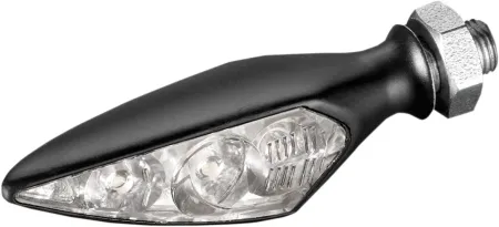 Kellermann Rhombus S Extreme FL/RR in Black Finish Front Left / Rear Right, Turn Signal With Clear Glass, HighPower Double LED Technology, 35x11.5x11.5mm (167.200)