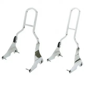 Zodiac Rigid Mount Sissy Bar With Side Plates Low Boy For FXR 82-94 In Chrome (086005 + 086035)