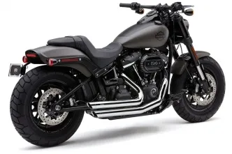 Cobra Speedster Slashdown 2-2 Exhaust System In Chrome For Harley Davidson 2018-2024 Softail Fat Bob Motorcycles (6864)
